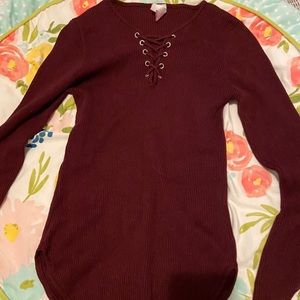 Burgundy Long Sleeve Shirt
